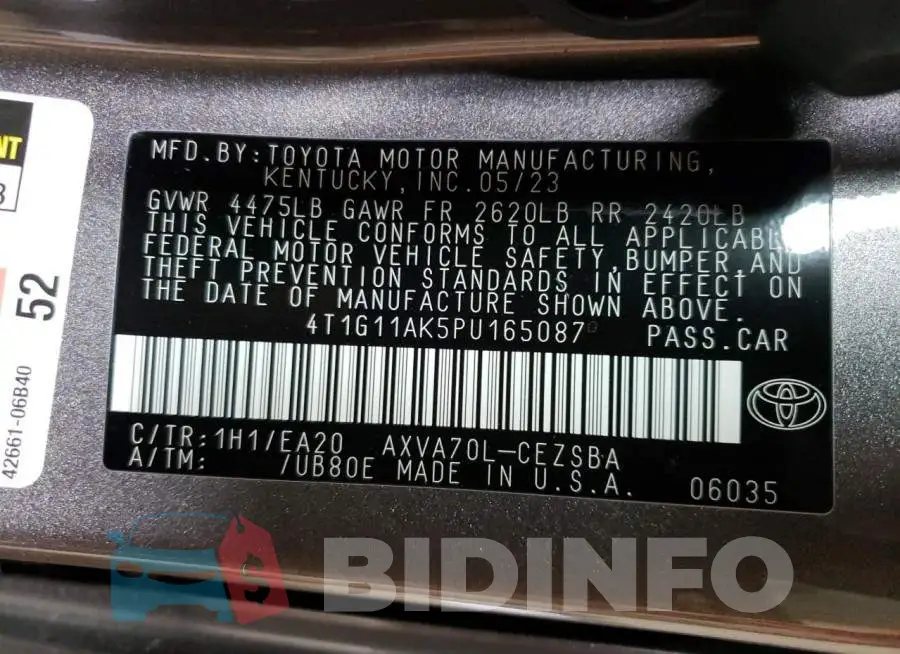 4T1G11AK5PU165087 Photo# 12