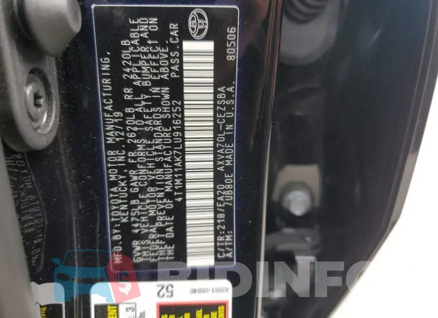 4T1M11AK7LU916252 Photo# 12