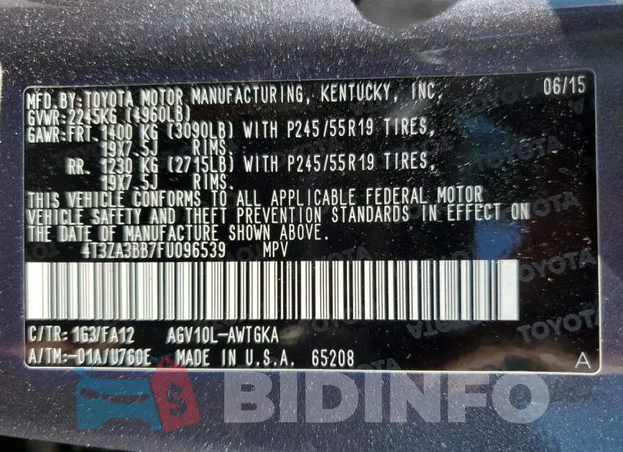 4T3ZA3BB7FU096539 Photo# 12