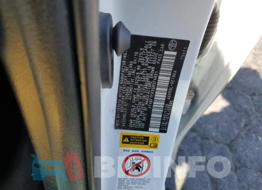4T4BF1FKXGR574891 Photo# 12