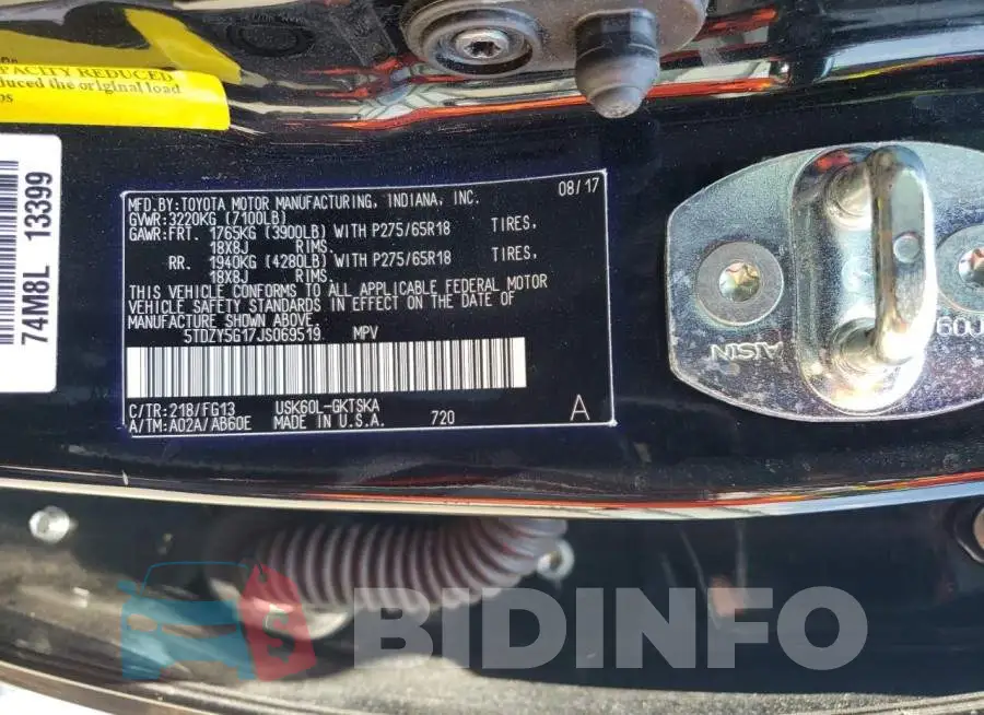 5TDZY5G17JS069519 Photo# 13