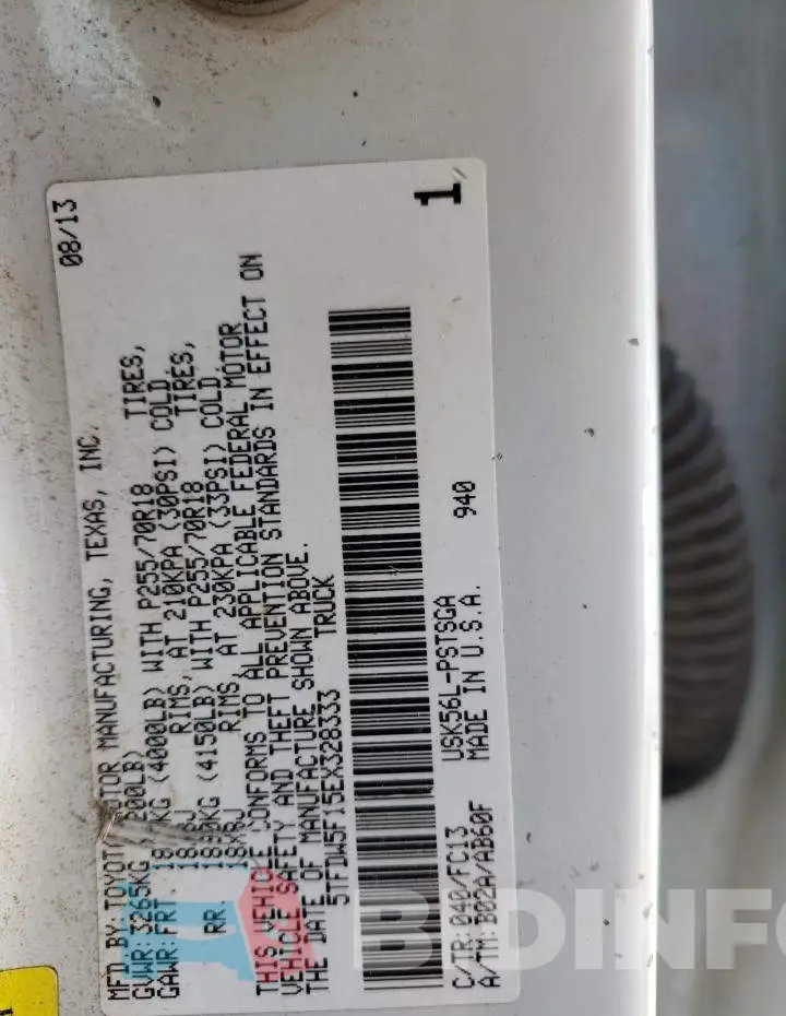 5TFDW5F15EX328333 Photo# 12