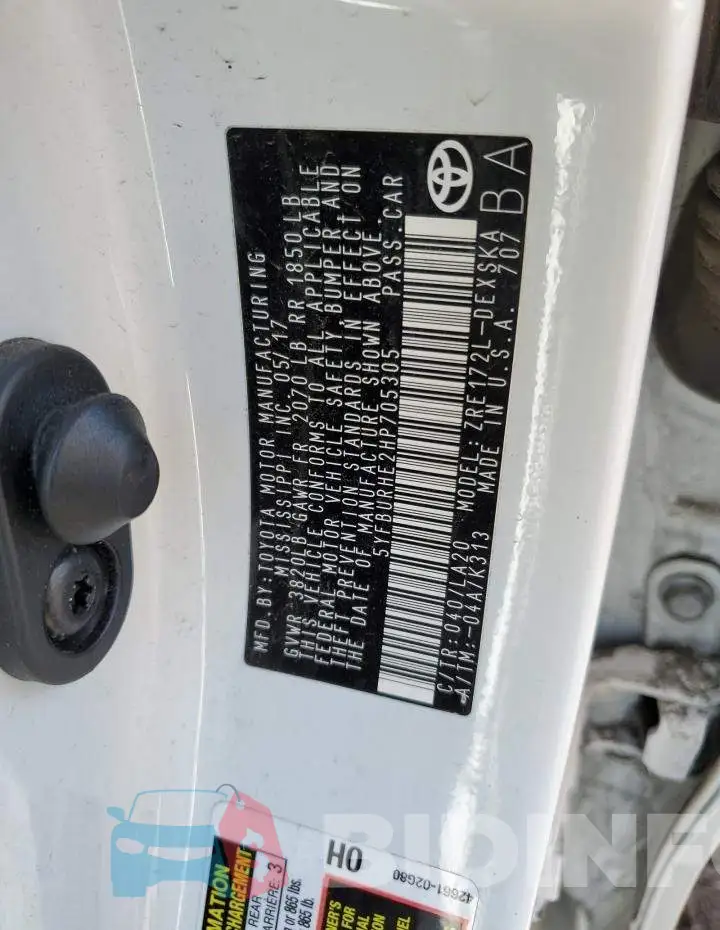 5YFBURHE2HP705305 Photo# 12