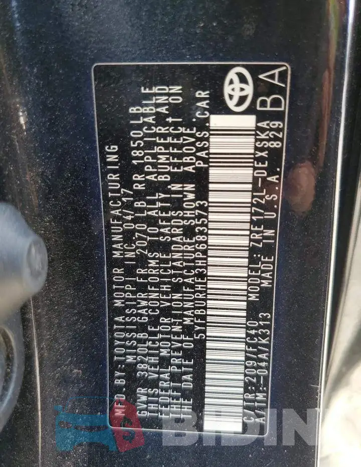 5YFBURHE3HP683573 Photo# 12