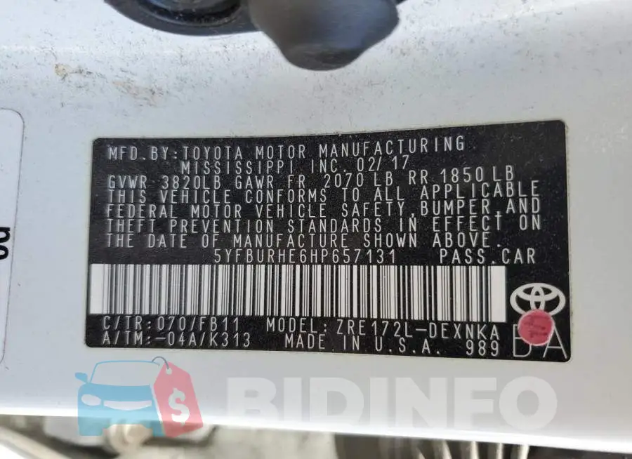 5YFBURHE6HP657131 Photo# 12
