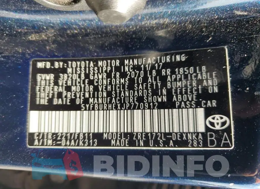 5YFBURHEXJP770912 Photo# 12