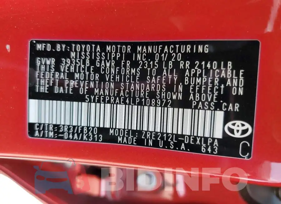 5YFEPRAE4LP108972 Photo# 13