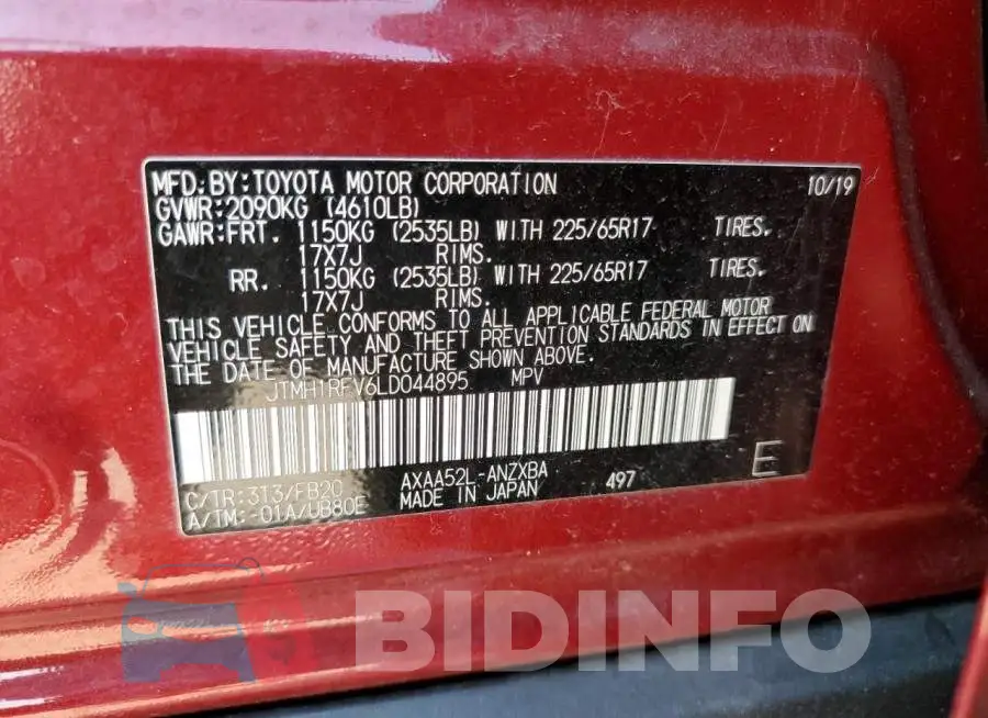 JTMH1RFV6LD044895 Photo# 13