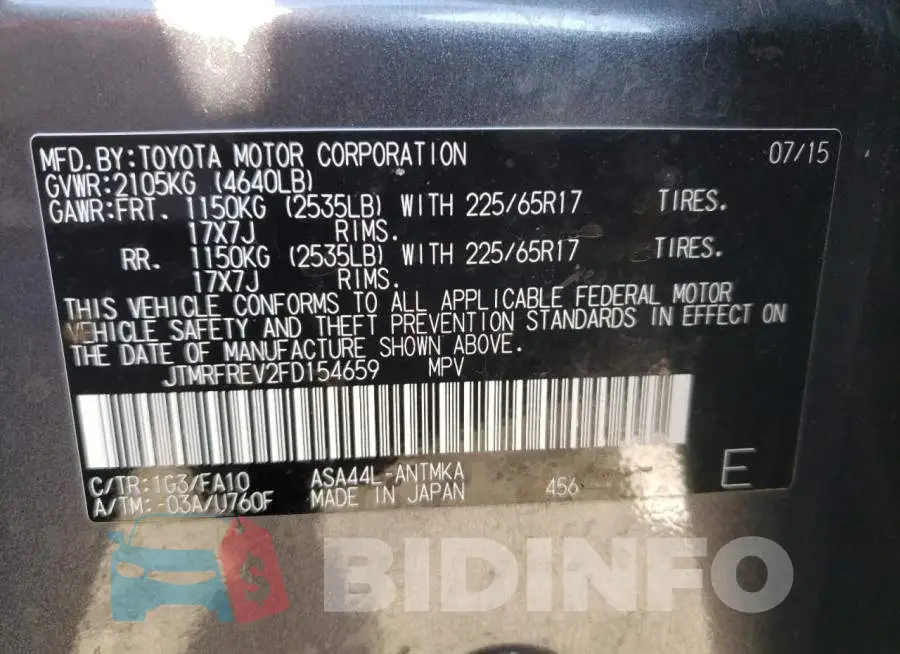 JTMRFREV2FD154659 Photo# 10
