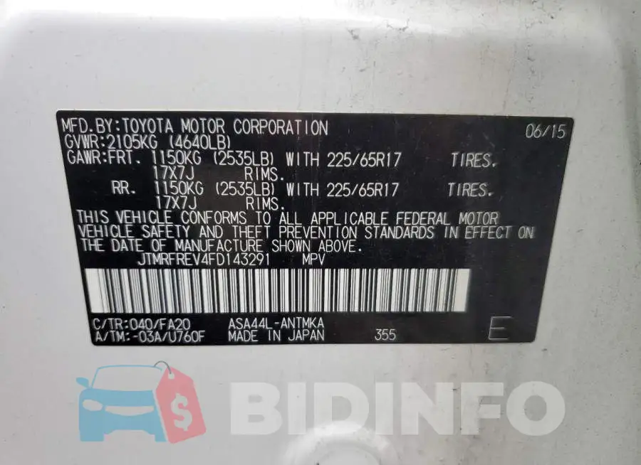 JTMRFREV4FD143291 Photo# 12