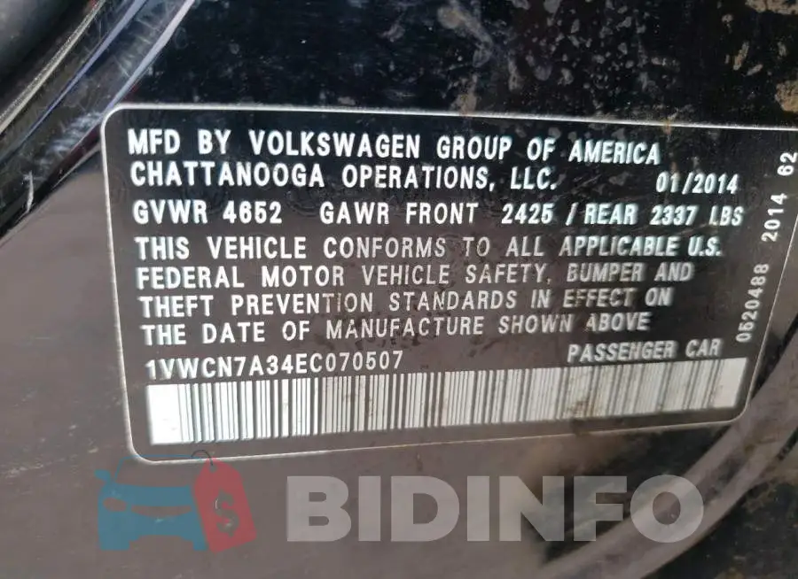 1VWCN7A34EC070507 Photo# 12
