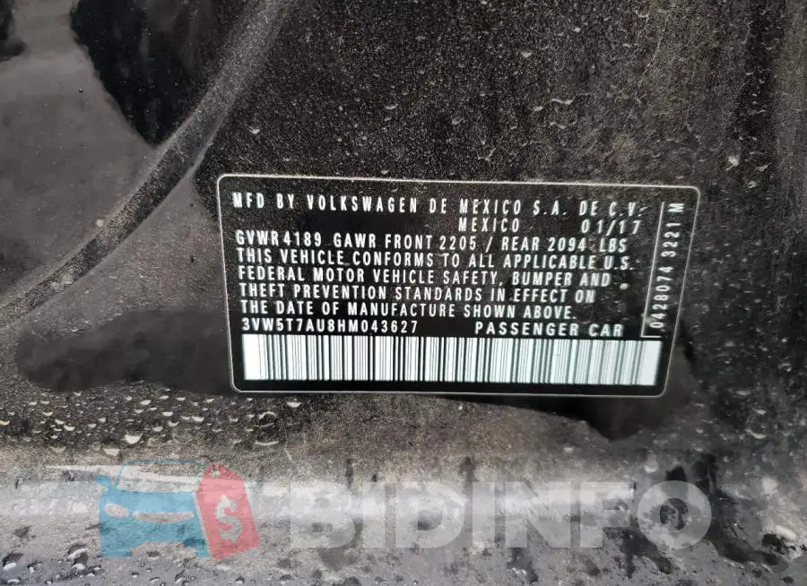3VW5T7AU8HM043627 Photo# 12