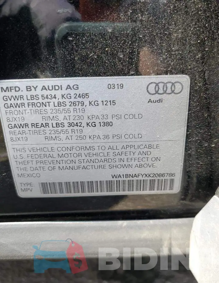 WA1BNAFYXK2086786 Photo# 13
