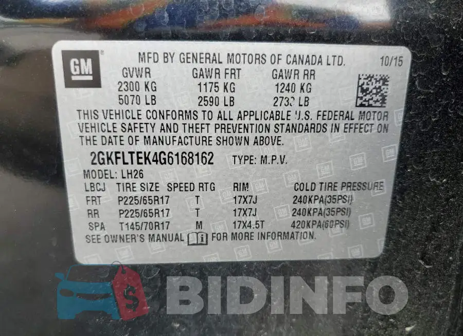 2GKFLTEK4G6168162 Photo# 13
