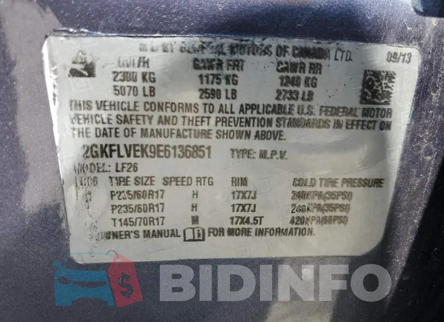 2GKFLVEK9E6136851 Photo# 13