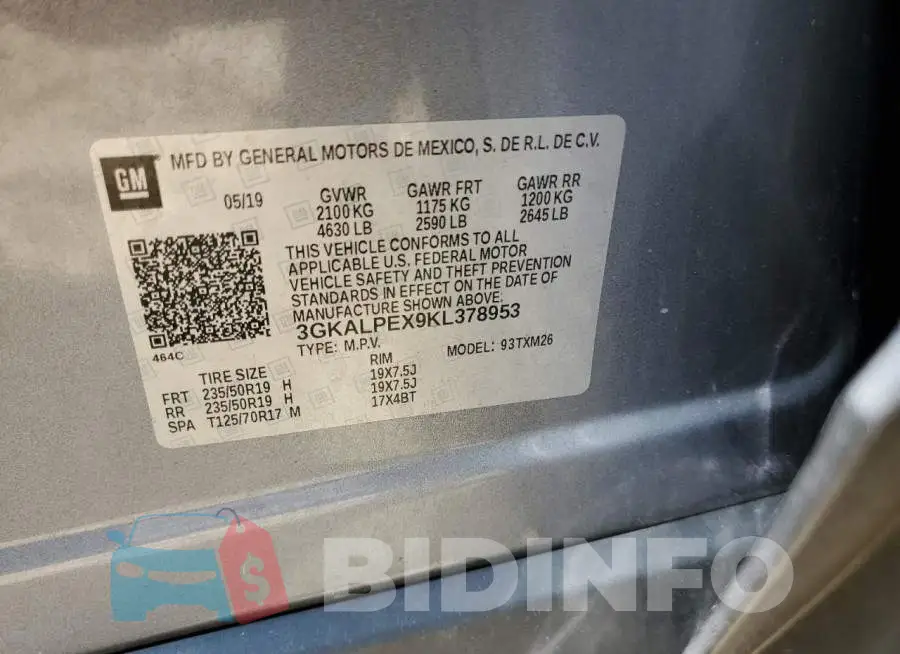 3GKALPEX9KL378953 Photo# 13