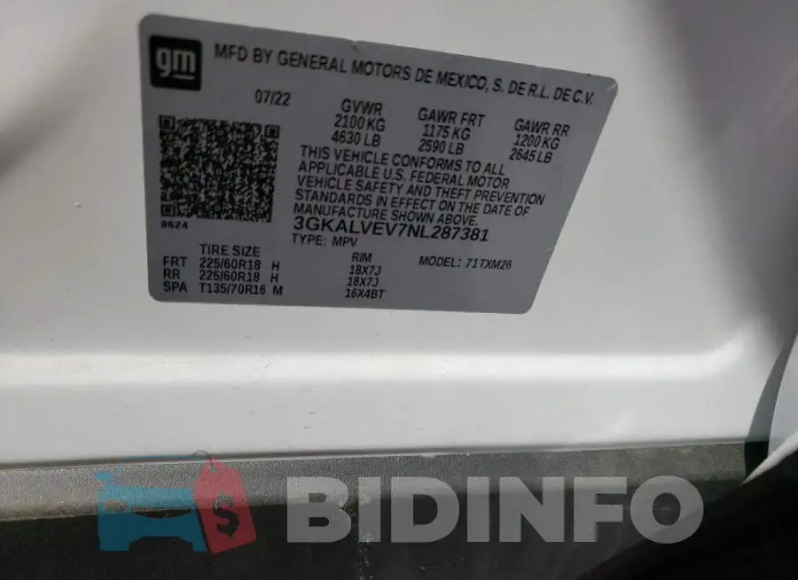 3GKALVEV7NL287381 Photo# 12