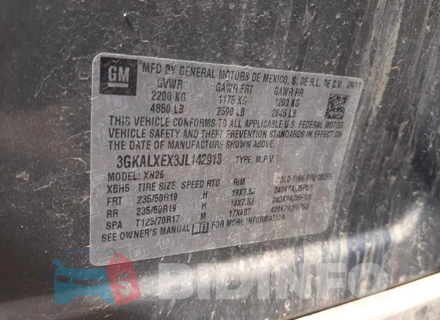 3GKALXEX3JL142913 Photo# 12