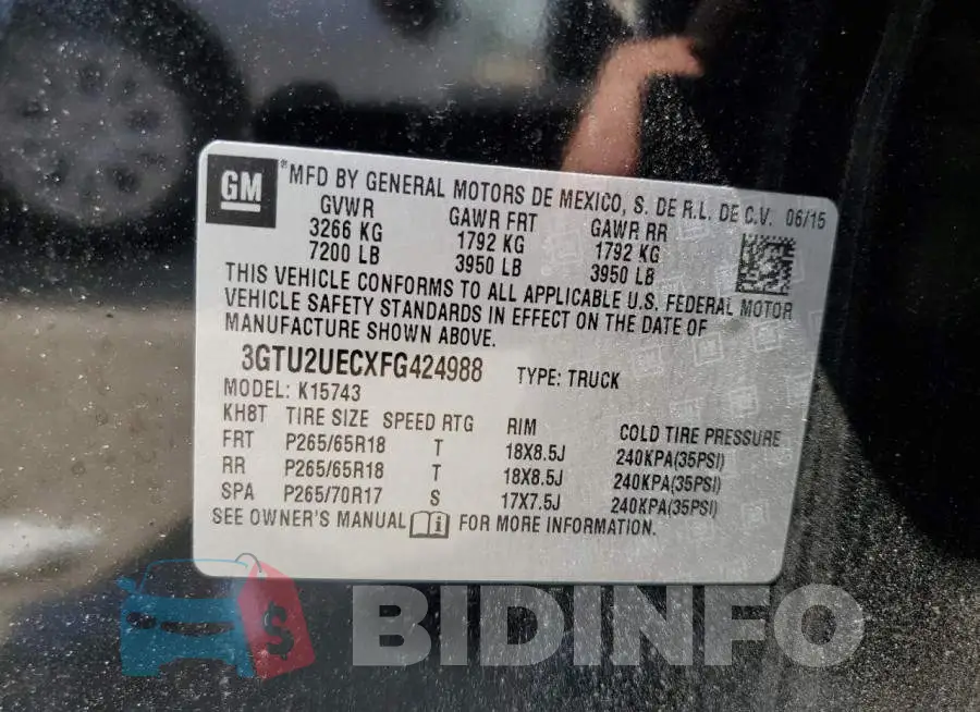 3GTU2UECXFG424988 Photo# 12