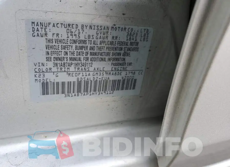3N1AB7AP1HY349112 Photo# 12