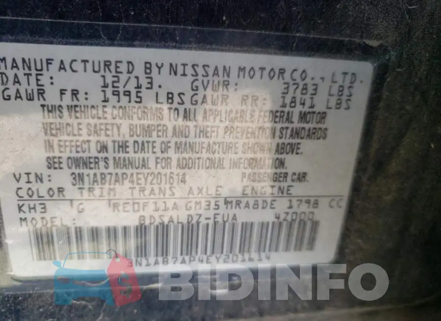 3N1AB7AP4EY201614 Photo# 12