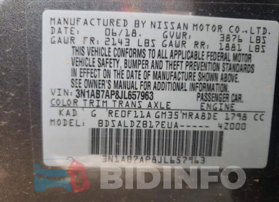 3N1AB7AP8JL657963 Photo# 13