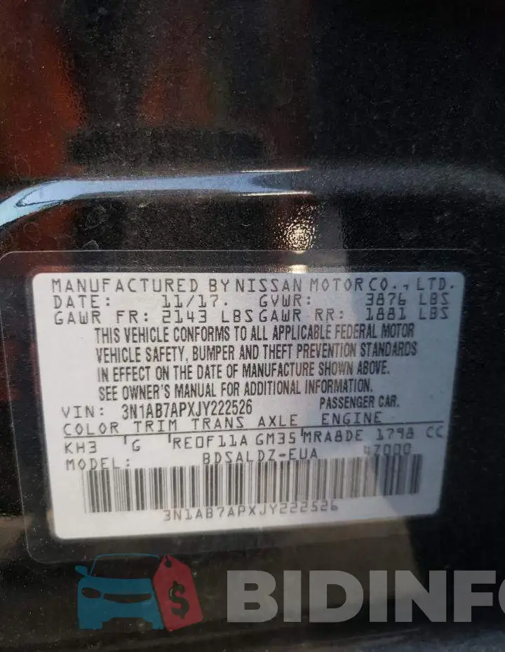 3N1AB7APXJY222526 Photo# 13