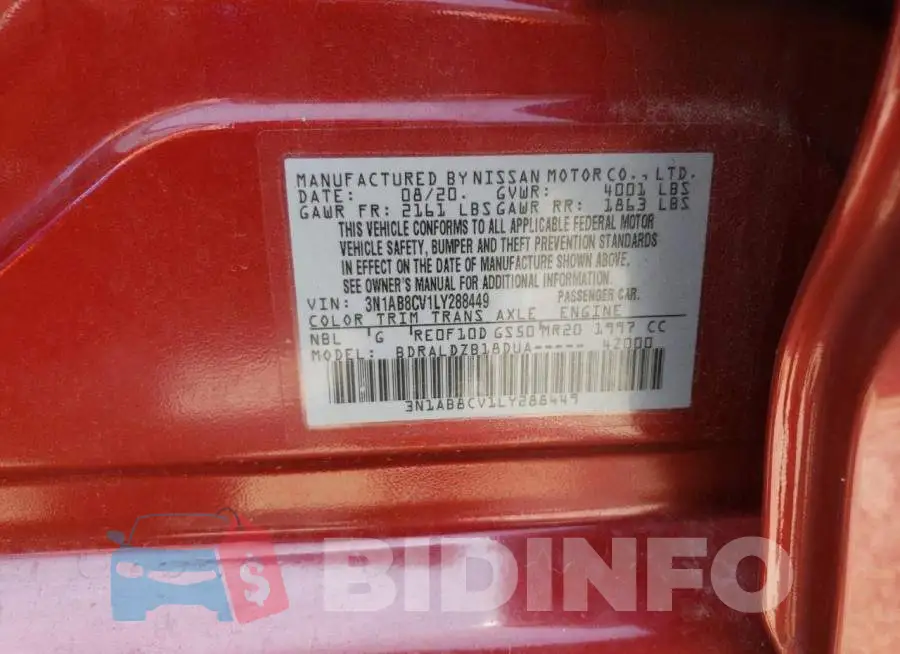 3N1AB8CV1LY288449 Photo# 12