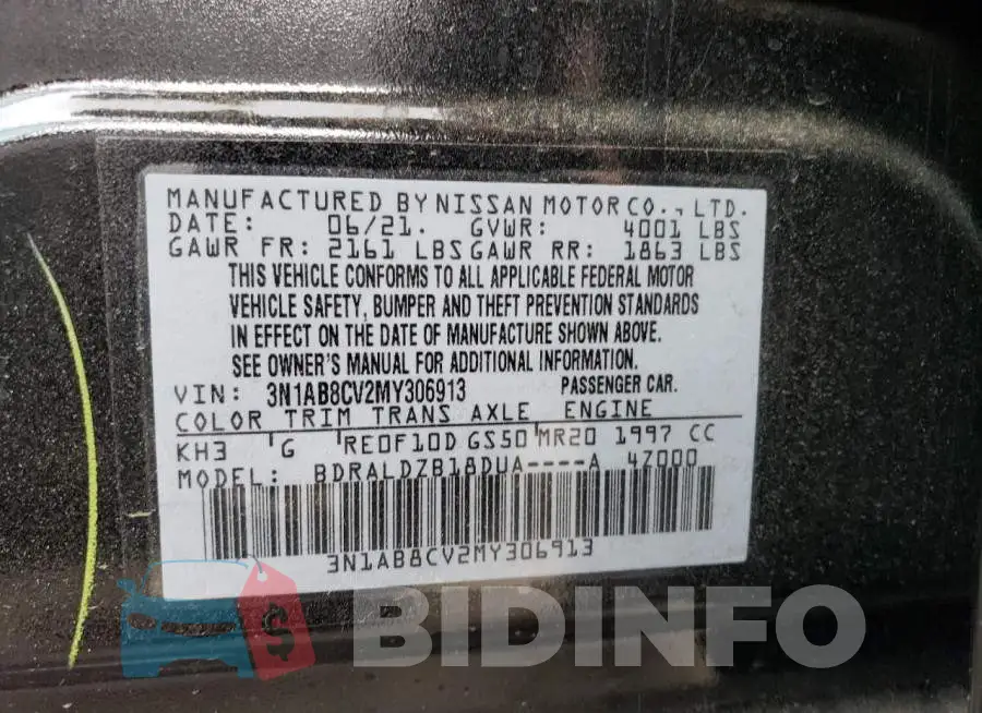 3N1AB8CV2MY306913 Photo# 12