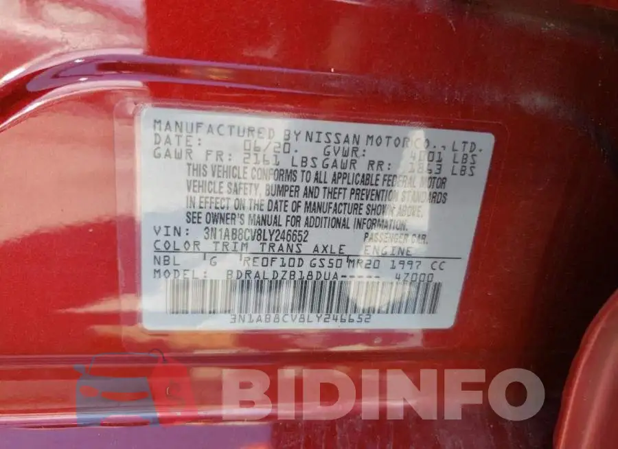 3N1AB8CV8LY246652 Photo# 12