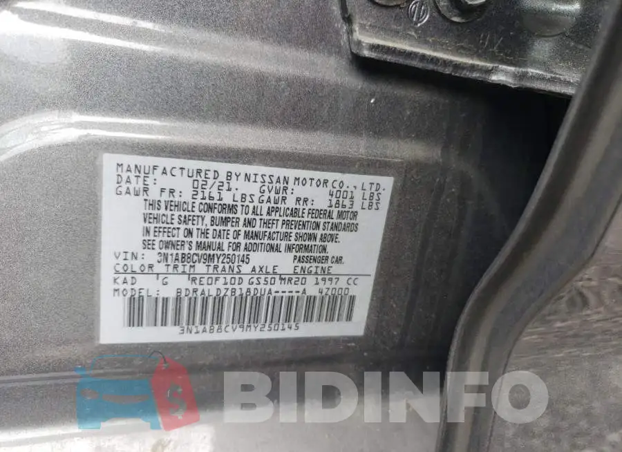 3N1AB8CV9MY250145 Photo# 12