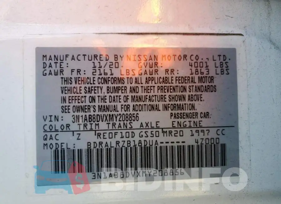 3N1AB8DVXMY208856 Photo# 12