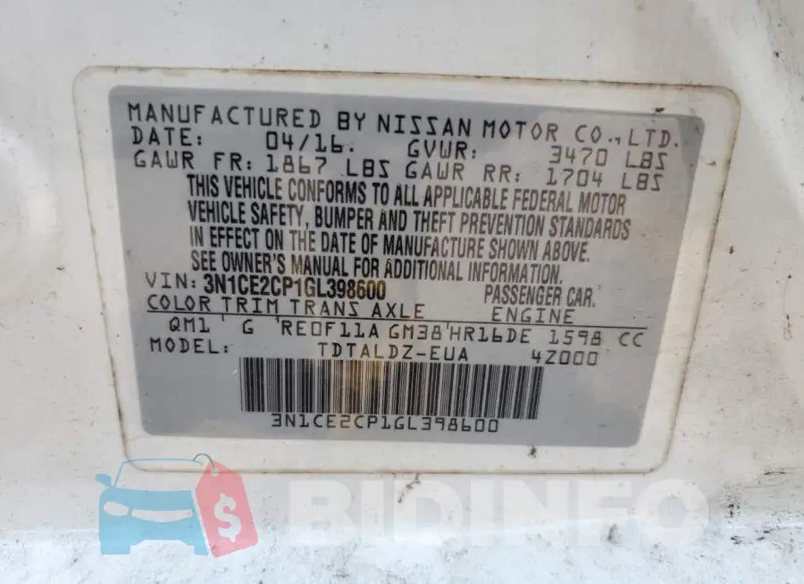 3N1CE2CP1GL398600 Photo# 12