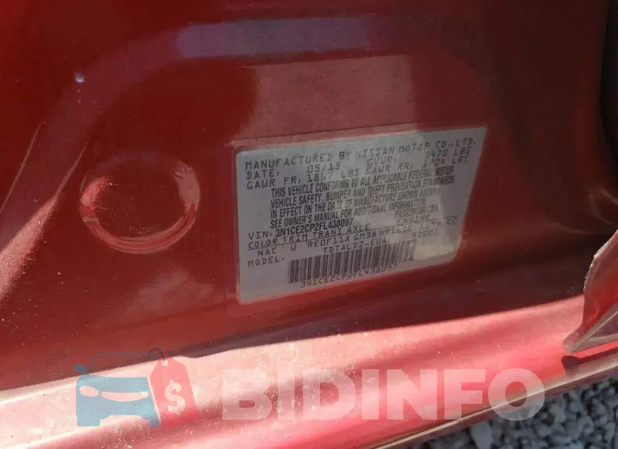 3N1CE2CP2FL438097 Photo# 12