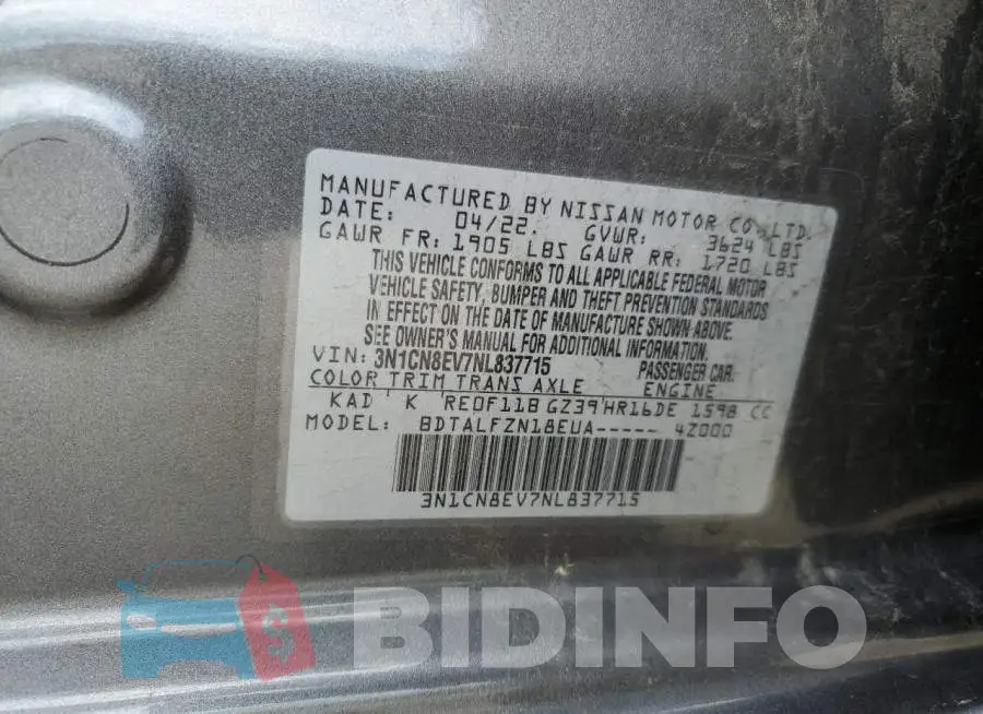 3N1CN8EV7NL837715 Photo# 12