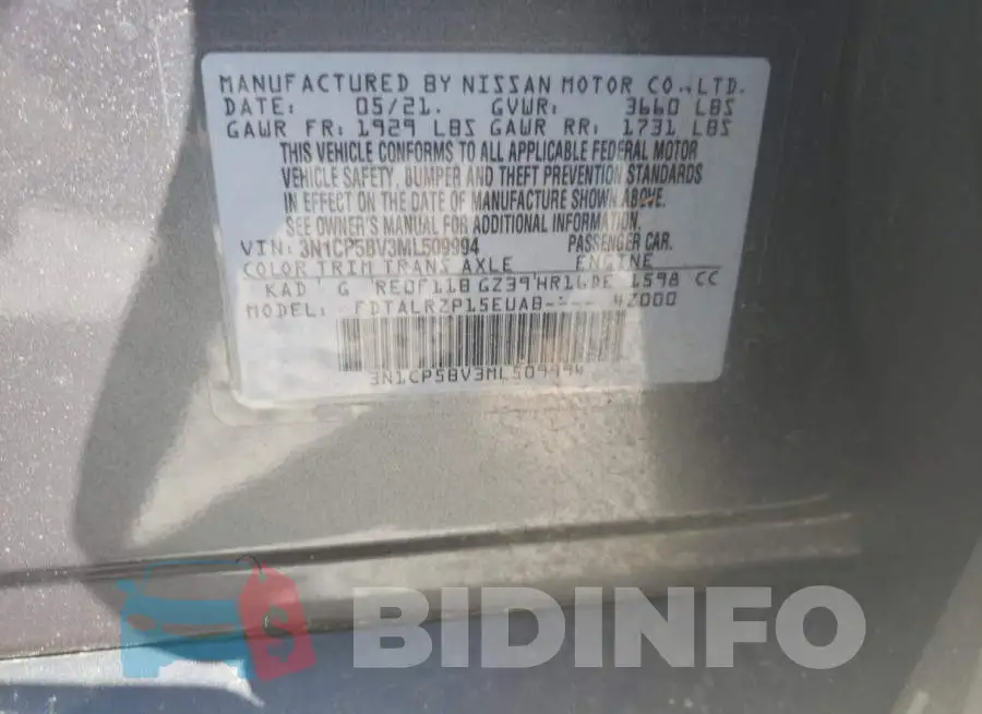 3N1CP5BV3ML509994 Photo# 12