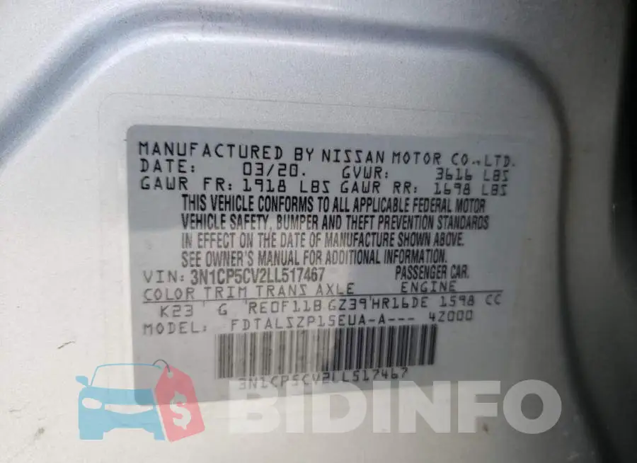 3N1CP5CV2LL517467 Photo# 13