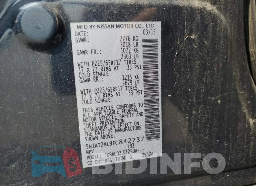 5N1AT2ML9FC842737 Photo# 13