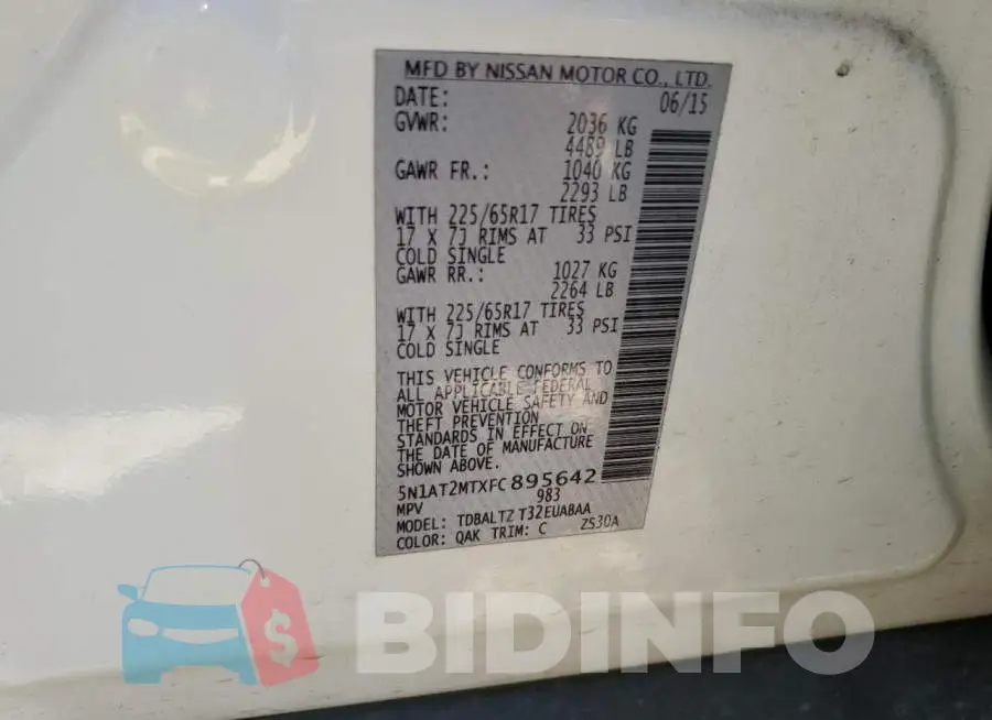 5N1AT2MTXFC895642 Photo# 12