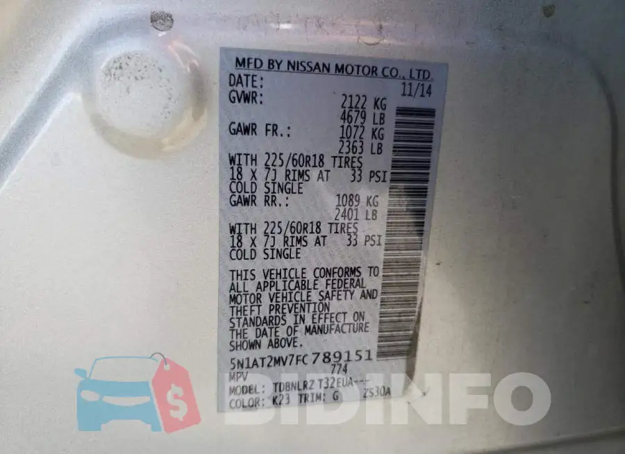 5N1AT2MV7FC789151 Photo# 13