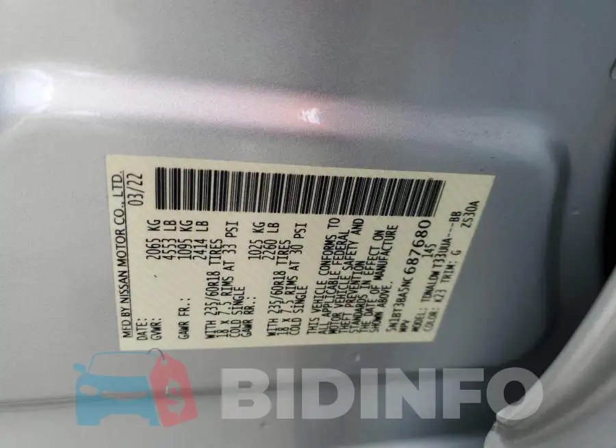 5N1BT3BA5NC687680 Photo# 12