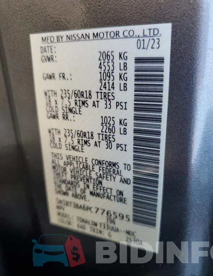 5N1BT3BA6PC776595 Photo# 13