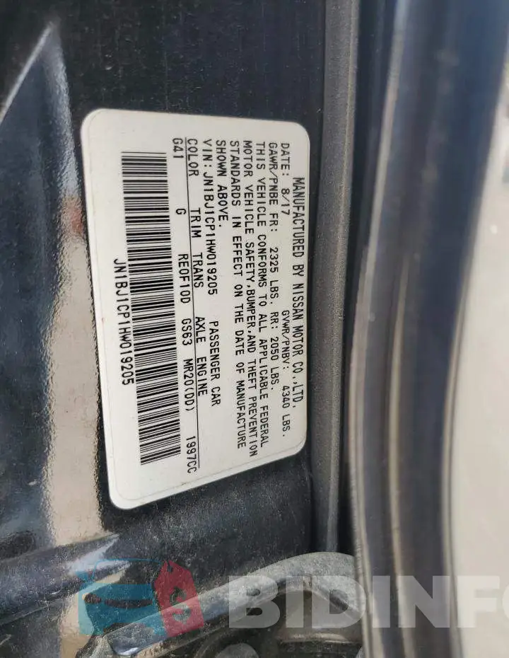 JN1BJ1CP1HW019205 Photo# 13