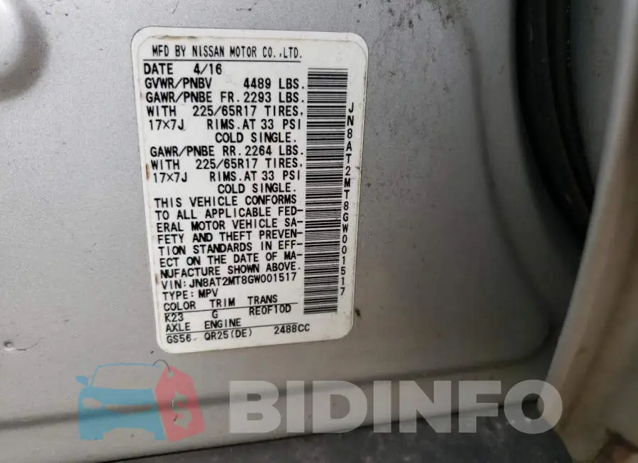 JN8AT2MT8GW001517 Photo# 12