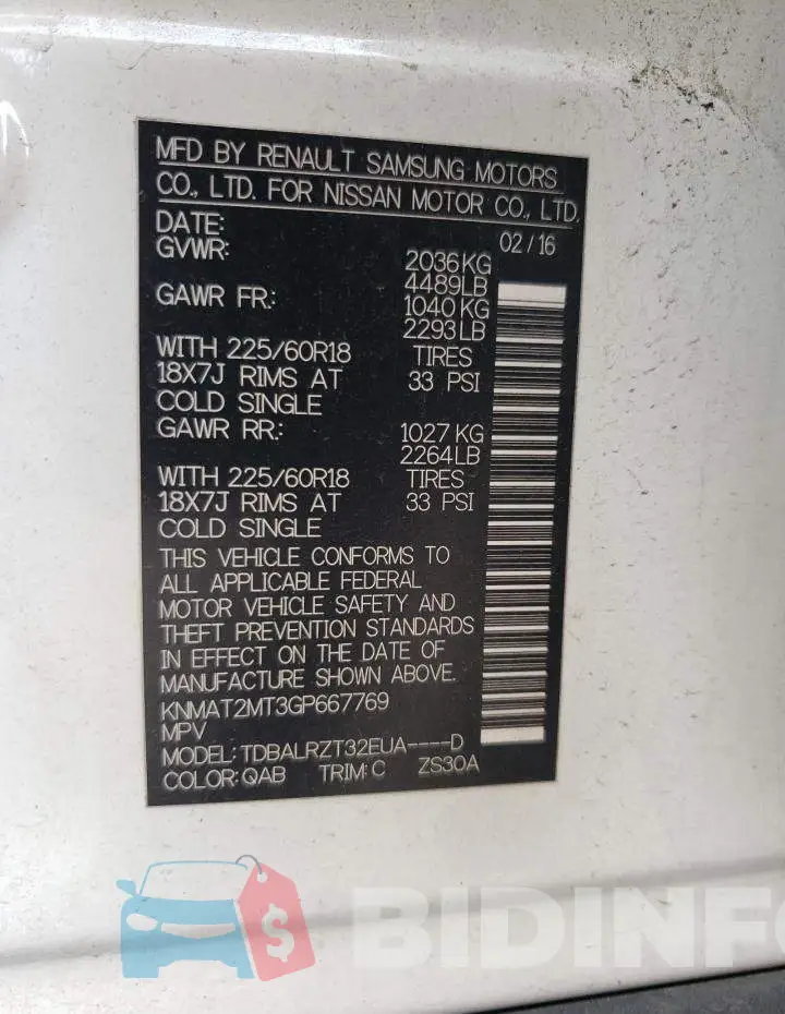 KNMAT2MT3GP667769 Photo# 12