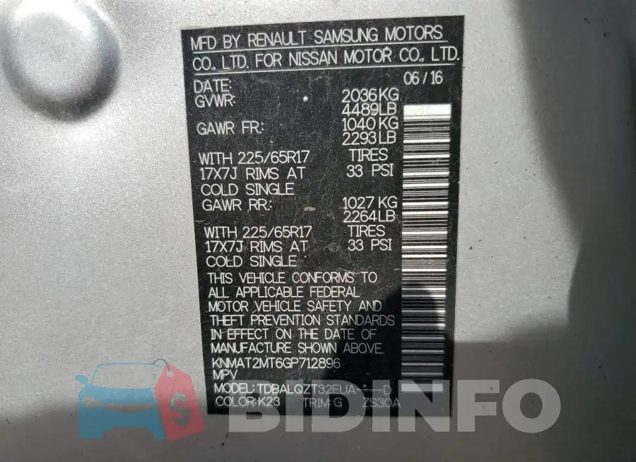 KNMAT2MT6GP712896 Photo# 14