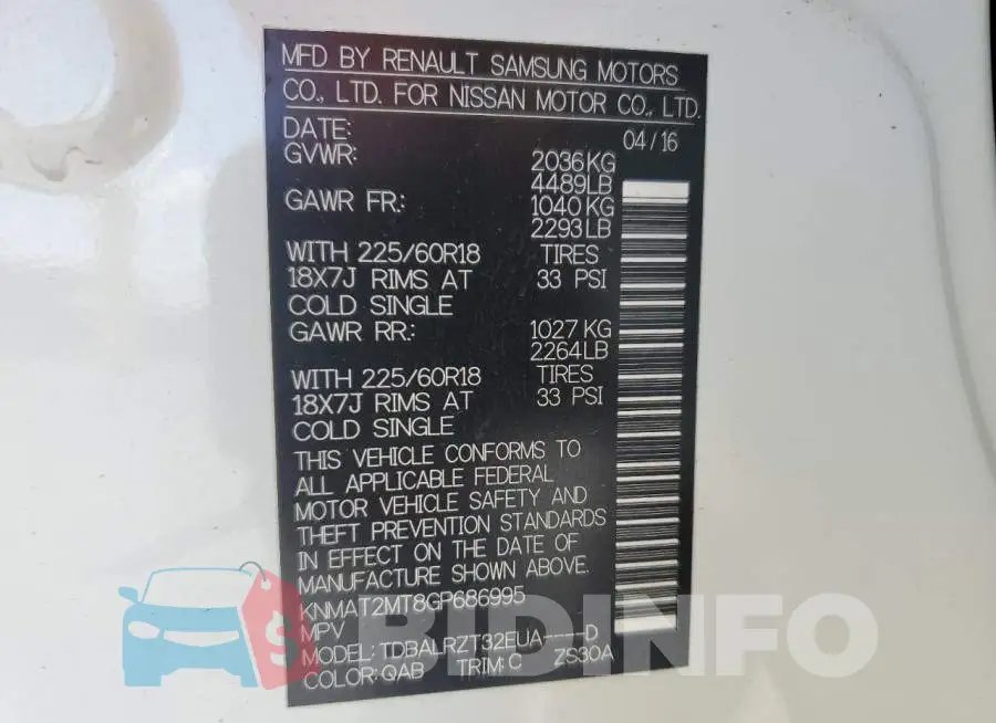 KNMAT2MT8GP686995 Photo# 13