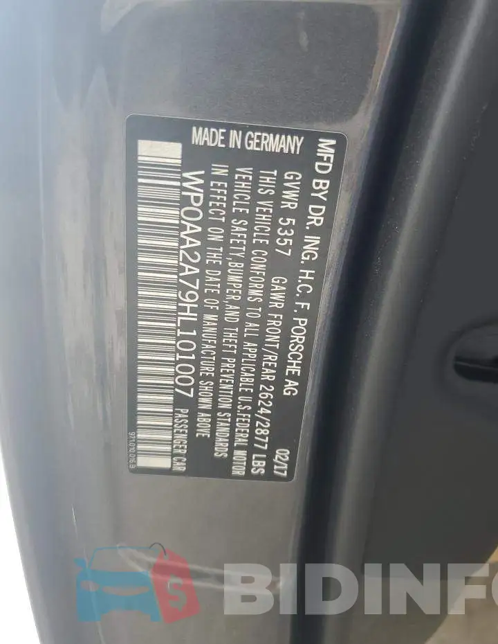 WP0AA2A79HL101007 Photo# 12