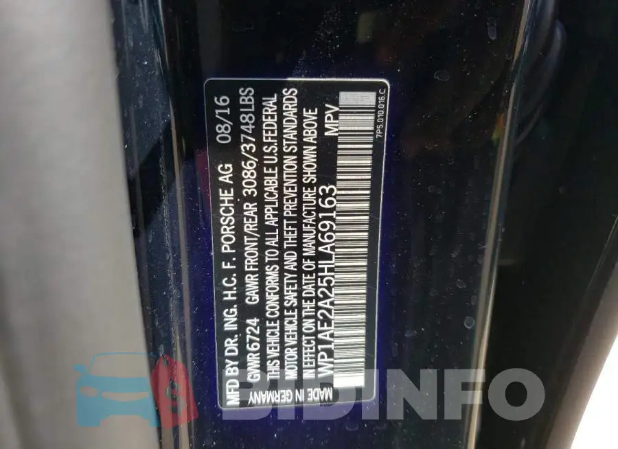 WP1AE2A25HLA69163 Photo# 13