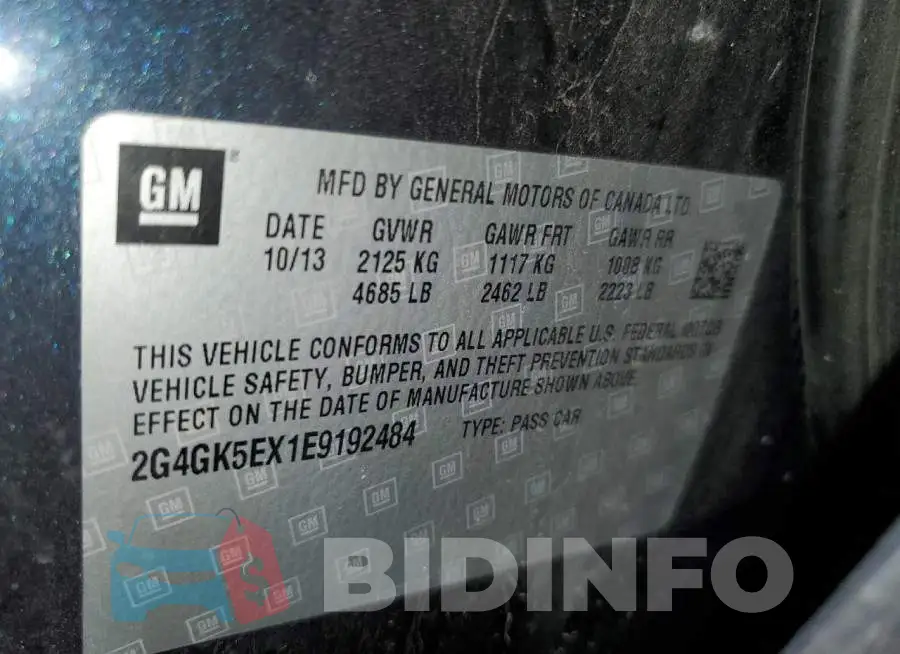 2G4GK5EX1E9192484 Photo# 12